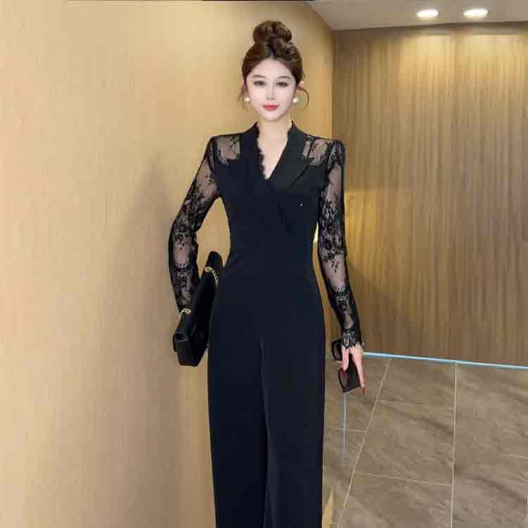 쉬폰 레이스 점프수트